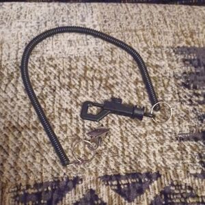 $4 Add-on Black Coiled Keychain/card Lanyard